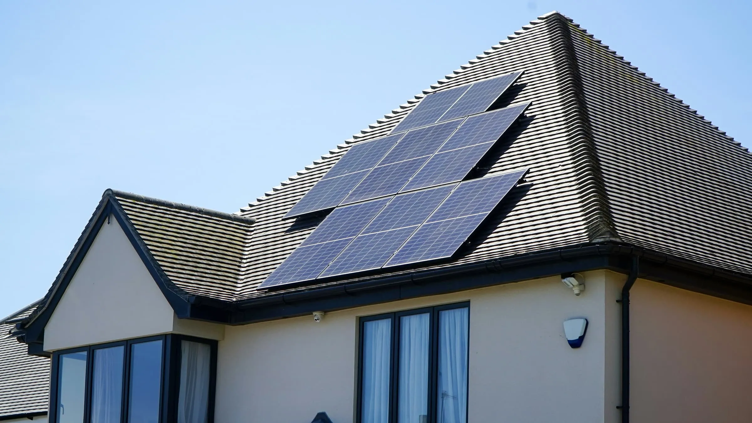 House with solar panels installed on the roof