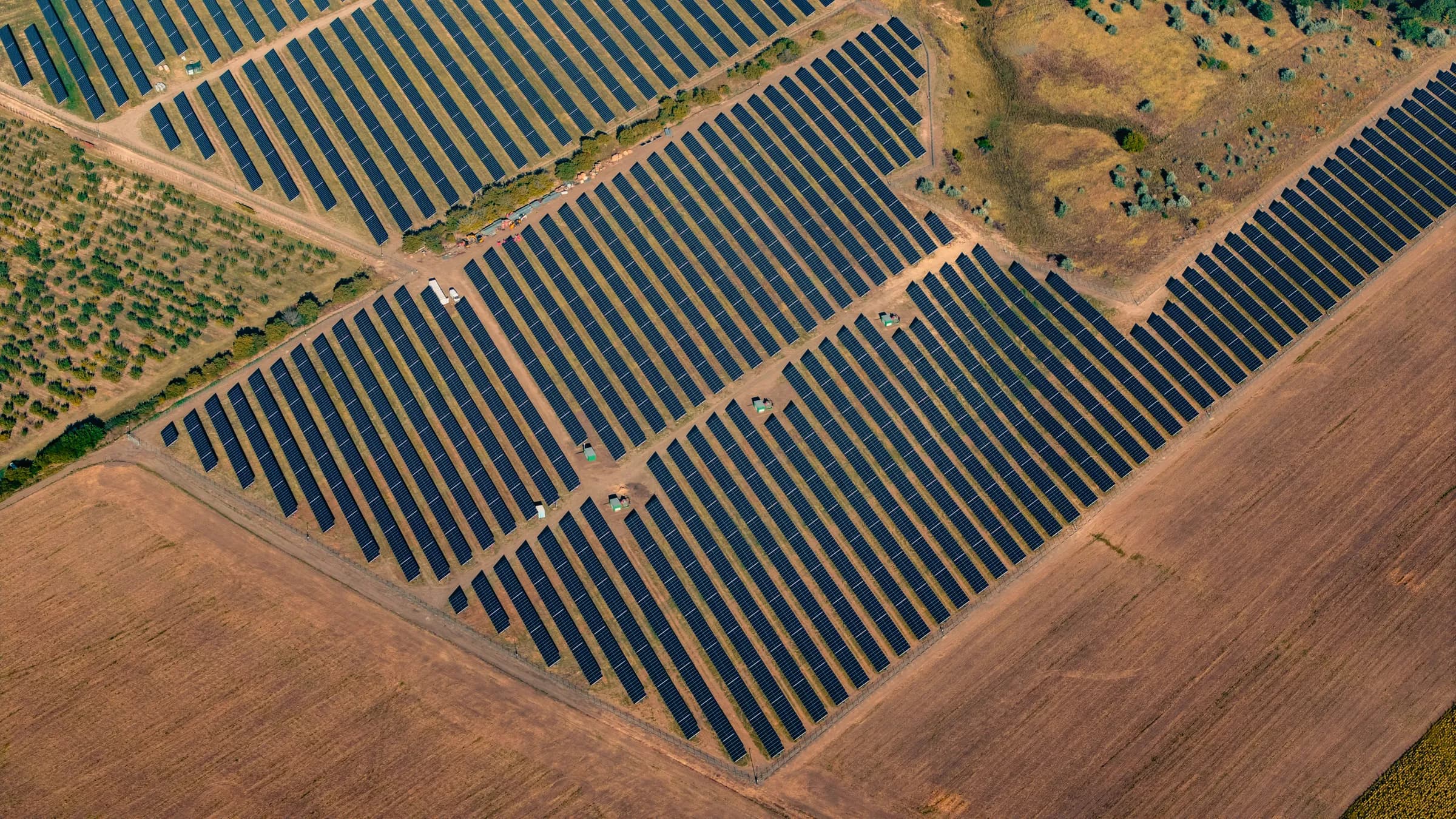 A large field of solar panels